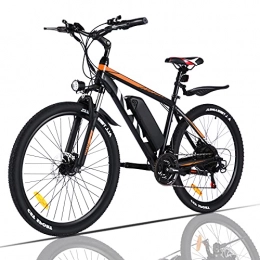 Vivi Bike VIVI Electric Bike, 26 Inch Electric Bikes for Adults Mountain Bike with 350W Motor, 36V / 10.4Ah Removable Battery, 21 Speed Gears, 20MPH Speed (Orange)