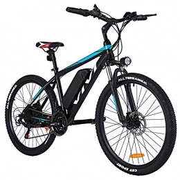 Vivi Electric Mountain Bike VIVI Electric Bike for Adult, 26 Inch Men's Mountain Bike 36V 10.4 Ah Removable Li-Ion Battery with Fork Suspension, 21 Speed Gear Ebike Electric Bicycle (Blue H6-Emtb)