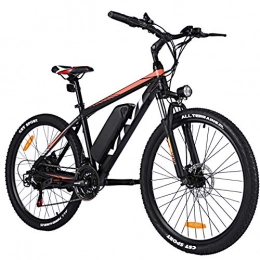 Vivi Bike VIVI Electric Bike for Adult, 26 Inch Men's Mountain Bike 36V 10.4 Ah Removable Li-Ion Battery with Fork Suspension, 21 Speed Gear Ebike Electric Bicycle (Orange H6-Emtb)
