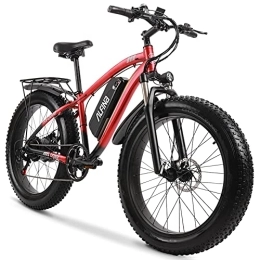 VLFINA Bike VLFINA Electric Mountain Bike, 26 * 4.0 Inch Adult Fat Tire Electric Bike, 48V*17Ah Removable Battery, Dual Hydraulic Disc Brakes, With Tailstock