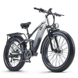VOZCVOX Electric Mountain Bike VOZCVOX Electric Bike for Adults 26" Ebike Mountian Bike RX90 with 48V17.5AH Detachable Battery, Oil Disc Brakes, Colorful LCD Display, Dual Suspension, 8 Speed Gears