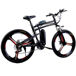 W&TT Electric Mountain Bike W&TT Electric Mountain Bike 36V10Ah Adults Folding E-Bike 250W with 5 Speed LCD Instrument Booster and Full Suspension Fork, 21 Speed Double Shock Absorber Bicycles 26Inch, Black