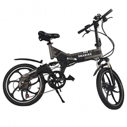 W&TT Electric Mountain Bike W&TT Folding E-Bike Built-in 48V 250W High Power Battery 7 Speeds Electric Mountain Bike Commuter Bicycle 20 inch with Dual Disc Brakes and LCD 3-speed Smart Meter, Black