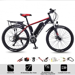 WFWPY Bike WFWPY Electric Bikes for Adult 26" 36V 10AH Removable Lithium-Ion Battery Bicycle Ebike Magnesium Alloy Ebikes Bicycles All Terrain 350W for Sports Outdoor Cycling Travel, Red