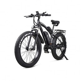 WGG 26 Inch Electric Bike 1000W Mens Mountain Bike Snow Bike 48V17Ah Lithium Battery 4.0 Fat Tire E-bike Hydraulic Disc Brake (Color : Black, Size : 26 inch)