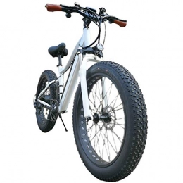 WN-PZF Electric Mountain Bike WN-PZF Electric Mountain Bike, Adult Student Outdoor Sports Mountain Bike Snow Bike, Aviation Aluminum Alloy + Front And Rear Disc Brakes + Widened Anti-Skid Tires + Hidden Battery, White, 26 * 19