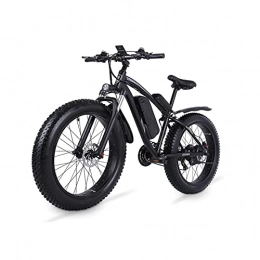WQFJHKJDS Electric Mountain Bike WQFJHKJDS Electric Mountain Bike, 750W Motor 48V 13AH Removable Lithium Battery Ebike With Rack, 26" 4.0 Inch Fat Tire Bike, Electric Bicycle For Adults, 21-Speed Gear (Color : Black)