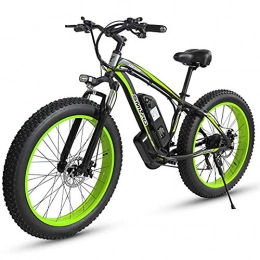WXX Electric Mountain Bike WXX 26 * 4.0 Inch Large Tire Foldable Electric Bicycle 500W 48V 15AH Aluminum Alloy Lithium Battery Beach Snowmobile LCD Monitor Moped, dark green