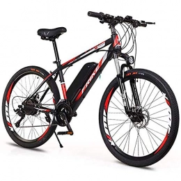 WXX Electric Mountain Bike WXX 26-Inch Dual Disc Brake Variable Speed Electric Bicycle with Removable Lithium-Ion Battery Large Capacity (36V 8AH 250W) Off-Road Power-Assisted Bicycle, black red, 21b