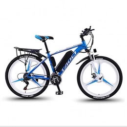 WXX Electric Mountain Bike WXX 26-Inch Magnesium Alloy LEC Liquid Crystal Display Electric Bicycle Removable Lithium-Ion Battery Off-Road Adult Variable Speed Car Three-Color Optional, Blue, 8AH