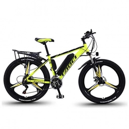 WXX Bike WXX 26-Inch Magnesium Alloy LEC Liquid Crystal Display Electric Bicycle Removable Lithium-Ion Battery Off-Road Adult Variable Speed Car Three-Color Optional, Yellow, 10AH