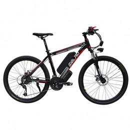 WXX Electric Mountain Bike WXX 350W 26-Inch Electric Mountain Bike Double-Disc Brake Removable Large-Capacity Lithium-Ion Battery (48V 10AH) Bicycle 21-Speed Gear Three Working Modes, black red