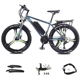 WXX Bike WXX Adult Electric Bike, 26 Inch Electric Mountain Bike, 8Ah Lithium Battery 36V / 350W 27 Variable Speed Boost Bike, For Outdoor Cycling, gray green, 10AH