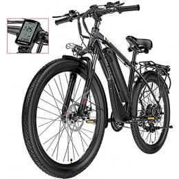 WXX Bike WXX Electric Mountain Bike with Rear Seat, 26" 21-Speed Waterproof Electric Bike, 400W with Removable 48V 13AH Lithium-Ion Battery Bicycle Ebike, black gray, 48v13AH