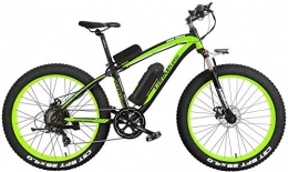 IMBM Electric Mountain Bike XF4000 26 Inch Pedal Assist Electric Mountain Bike 4.0 Fat Tire Snow Bike 1000W / 500W Strong Power 48V Lithium Battery Beach Bike Lockable Suspension Fork (Color : Black Green, Size : 500W 10Ah)