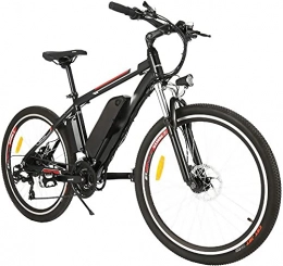 XGHW Electric bicycle ebike mountain bike,26" electric bicycle with 36v 12.5ah lithium battery and shimano 21-speed (Color : Black)