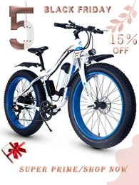 XXCY Electric Mountain Bike XXCY 250w Electric Mountain Snow Bicycle Road Bike, 36v10.4ah Battery, 26 Inch Fat Tire, Shimano 21 Speed Ebike (blue)