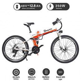 XXCY Electric Mountain Bike XXCY m80+ 500W 48V10.4AH Electric Mountain Bike Full Suspension 21Speeds (orange)