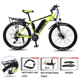 YDYG Electric Mountain Bike YDYG 26 inch Electric Bicycle, 350W Mountain Bike 36V 8Ah / 10Ah / 13Ah Removable Lithium Battery, Professional Electric Bike for Adults, 21 Speed Transmission Gears, Yellow, 36V8AH