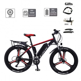 YMhome Electric Mountain Bike YMhome 26''Electric Mountain Bike with Removable Large Capacity Lithium-Ion Battery (36V 350W 10AH), Electric Bike 21 Speed Gear And Three Working Modes, Black Red