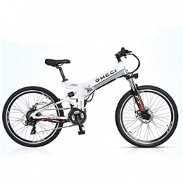 YUNYIHUI Electric Mountain Bike YUNYIHUI Electric bike, 26-inch electric bike, folding mountain bike, (48V10ah 350W), double suspension and 21-speed Shimano, B-48V10ah