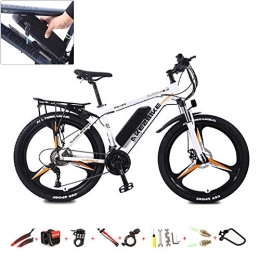 YXYBABA Electric Mountain Bike YXYBABA 26'' Electric Mountain Bike 27 Speed 350W 36V 8A Lithium Battery Electric Bicycle for Adult Premium Full Suspension And Quality Gear, 3 Working Mode, White