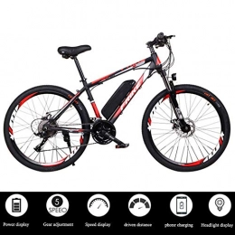 YXYBABA Bike YXYBABA 26 Inch 21-Speed Mountain Bike Bicycle Lithium Battery Mountain Electric Bike Bicycle 36V 8AH 250W Brushless Gear Motor Electric Bicycle with Dual Disc Brakes, Black red