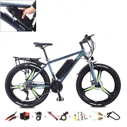 YXYBABA Electric Mountain Bike YXYBABA Electric Bike with 26 Inch Wheel with Removable Large Capacity Lithium-Ion Battery (36V 350W) 27Speed Full Suspension Hydraulic Brakes 10AH Electric Bikes, Gray