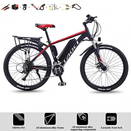 YXYBABA Electric Mountain Bike YXYBABA Electric Bikes for Adult 26" 36V 350W 10AH Removable Lithium-Ion Battery Bicycle Ebike Magnesium Alloy Ebikes Bicycles All Terrain for Outdoor Cycling Travel Work Out, Red