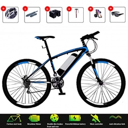 YXYBABA Electric Mountain Bike YXYBABA Electric Bikes for Adult High Carbon Steel Ebikes Bicycles All Terrain, 26" 36V 250W Removable Lithium-Ion Battery Mountain Ebike, for Mens Outdoor Cycling Travel Work Out And Commuting, Blue