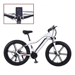 YZT QUEEN Electric Mountain Bike YZT QUEEN Electric Bikes, 27-Speed Aluminum Alloy Mountain Gold Bicycle, Thick-Wheeled Snow Bicycle, 26" 36V 10AH 350W Hidden Removable Lithium Battery Bicycle, White