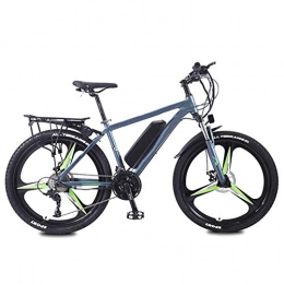 YZT QUEEN Electric Mountain Bike YZT QUEEN Electric Bikes, 27-Speed Electric Mountain Bike Adult Mountain Bike, Magnesium Alloy Three-Knife Integrated Wheel, 26 Inch 36V 350W Removable Lithium Battery Electric Bike, Green, 36V13AH