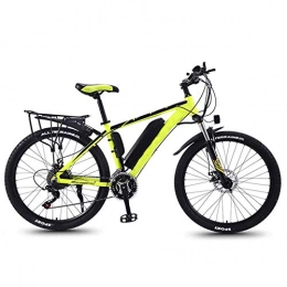 YZT QUEEN Electric Bikes, Adult Magnesium Alloy Bicycle All-Terrain Off-Road Vehicle 27 Speed, 26 Inch 36V 350W Mobile Lithium Ion Battery Mountain Bike,Yellow,36V13AH