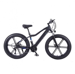 YZT QUEEN Electric Mountain Bike YZT QUEEN Electric Bikes, Aluminum Alloy Mountain Gold Bicycle Thick Wheel Snow Bicycle 27 Speed, 26"36V 10AH 350W Hidden Removable Lithium Battery Bicycle, Black