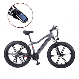 YZT QUEEN Bike YZT QUEEN Electric Bikes, Aluminum Alloy Mountain Gold Bicycle Thick Wheel Snow Bicycle 27 Speed, 26"36V 10AH 350W Hidden Removable Lithium Battery Bicycle, Gray