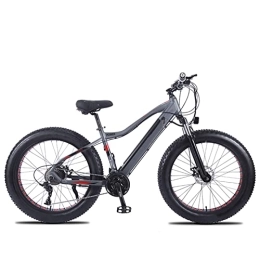 YZT QUEENS Electric Mountain Bike YZT QUEENS Electric Bike 26" 4.0 Off-Road Fat Tire E-Bike 48V 10Ah Removable Hidden Lithium Battery 750W Motor 27 Speed Adult Electric Mountain Bike, Gray