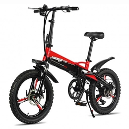 ZBB Electric Mountain Bike ZBB Electric Bicycles Foldable Mountain Bikes 48V 250W Adults Aluminum Alloy 7 Speeds Electric Bicycles Double Shock Absorber Bikes with 20 inch Tire, Disc Brake and Full Suspension Fork, Red, 60to80KM