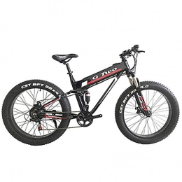 AA-folding electric bicycle Electric Mountain Bike ZDDOZXC 26"*4.0 Fat Tire Electric Mountain Bicycle, 350W / 500W Motor, 7 Speed Snow Bike, Front & Rear Suspension