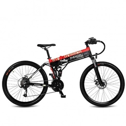 AA-folding electric bicycle Electric Mountain Bike ZDDOZXC 26" Folding Ebike, 27 Speed Mountain Bike, 240W 48V 10Ah, Aluminum Alloy Frame and Rim, Full Suspension