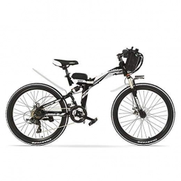 ZDDOZXC K660D 26 Inches Strong Powerful E Bike, 48V 12AH 500/240W Motor, Full Suspension High-carbon Steel Frame, Pedal Assist Folding Electric Bicycle,Disc Brake,Pedelec.