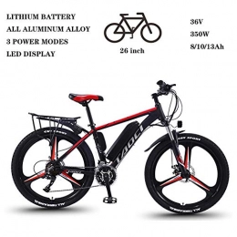 ZFY Electric Mountain Bike ZFY Electric Bike Adult Electric Bicycle Aluminum Alloy Bike Outdoor Ebike36V 350W Removable Lithium-Ion Battery Mountain Ebike, Red-13AH90km