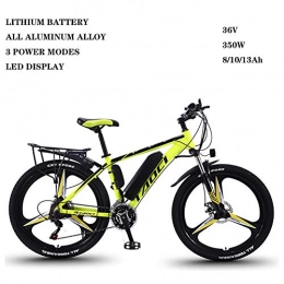 ZFY Electric Mountain Bike ZFY Electric Bikes For Adult, 36V 350W Removable Lithium-Ion Battery Mountain Ebikeelectric Bike Adult Electric Bicycle Aluminum Alloy Bike Outdoor Ebike, Yellow-8AH50km