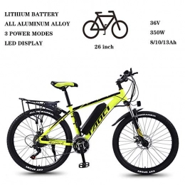 ZFY Magnesium Alloy Ebikes Bicycles 26 Inch Electric Bikes For Adult,36V 350W Removable Lithium-Ion Battery Mountain Ebike,Yellow-8AH50km