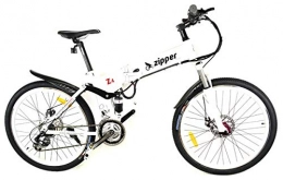  Electric Mountain Bike Zipper Bikes Z4 21-Speed Folding Electric Mountain Bike 26" - White