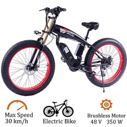 ZJGZDCP Bike ZJGZDCP Electric Mountain Cycling Bike- 350W 48V Adult Mountain Bike 26 Inch 27 Speed Fat Tire Snow Bike Lithium Battery Maximum Speed 30Km / h (Color : Red, Size : 48V-8Ah)