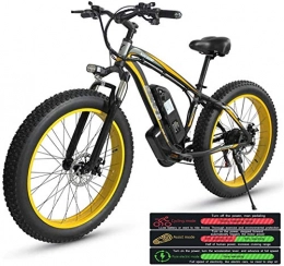 ZMHVOL Electric Mountain Bike ZMHVOL Ebikes Electric Mountain Bike for Adults, Electric Bike Three Working Modes, 26" Fat Tire MTB 21 Speed Gear Commute / Offroad Electric Bicycle for Men Women ZDWN (Color : Yellow)