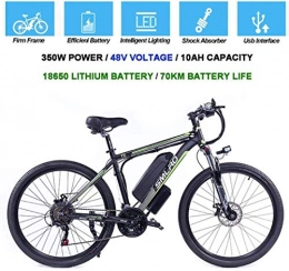 ZXL Electric Mountain Bike ZXL Electric Bicycles for Adults, 360W Aluminum Alloy Bicycle Removable 48V / 10Ah, Lithium-Ion Battery Mountain Bike / Commute Ebike, Black Blue, Black Green