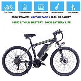 ZXL Bike ZXL Electric Bicycles for Adults, 360W Aluminum Alloy Bicycle Removable 48V / 10Ah Lithium-Ion Battery Mountain Bike / Commute Ebike, White Red, Black Green