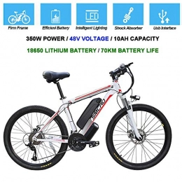 ZXL Bike ZXL Electric Bicycles for Adults, 360W Aluminum Alloy Bicycle Removable 48V / 10Ah Lithium-Ion Battery Mountain Bike / Commute Ebike, White Red, White Red