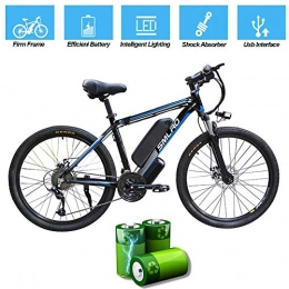 ZXL Electric Mountain Bike ZXL Home Electric Bike for Adults, Electric Mountain Bike, 26 inch 360W Removable Aluminum Alloy Bicycle, 48V / 10Ah Lithium-Ion Battery for Outdoor Cycling Travel Work Out, Black Red, 26 in, Black Blue